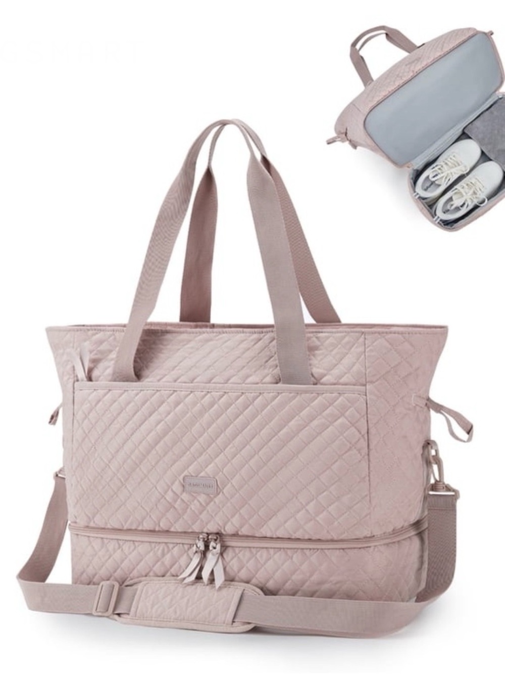 Title: BAGSMART Weekender Duffle Pink 39L Carry On Gym Travel Bag NWOT